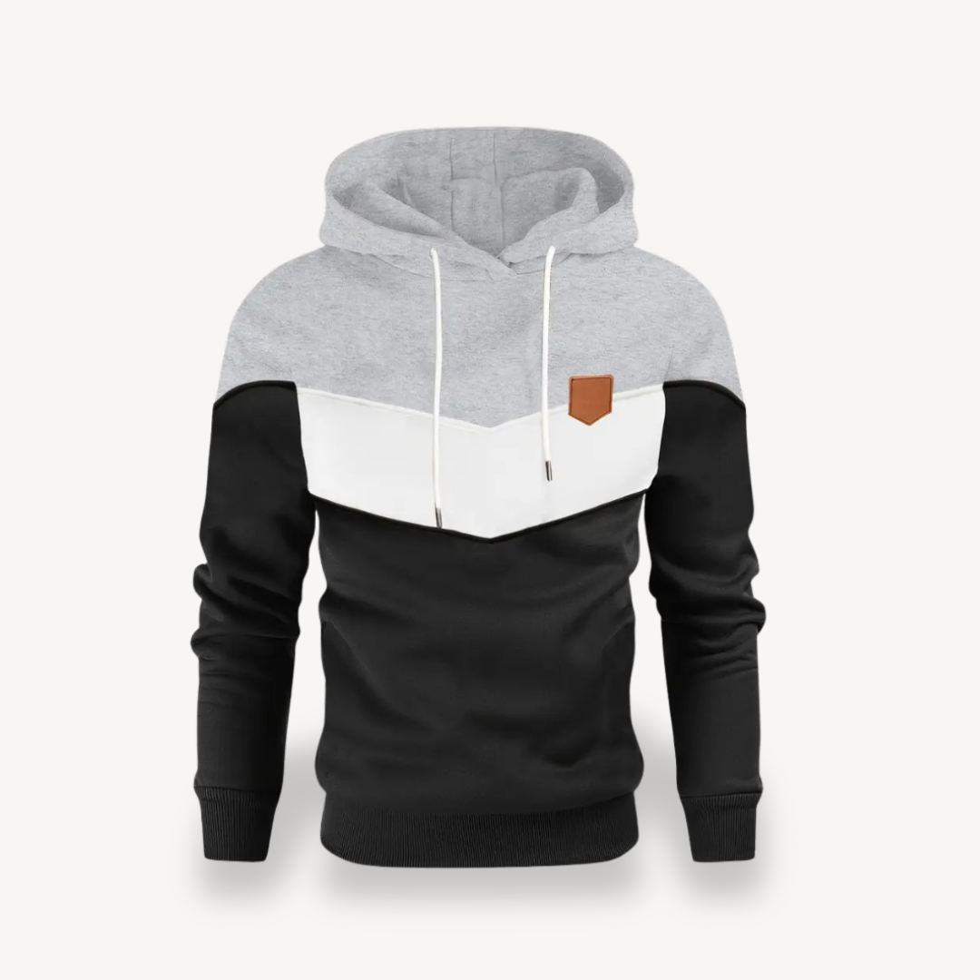 Fashionable Contrast Hooded Sweatshirt