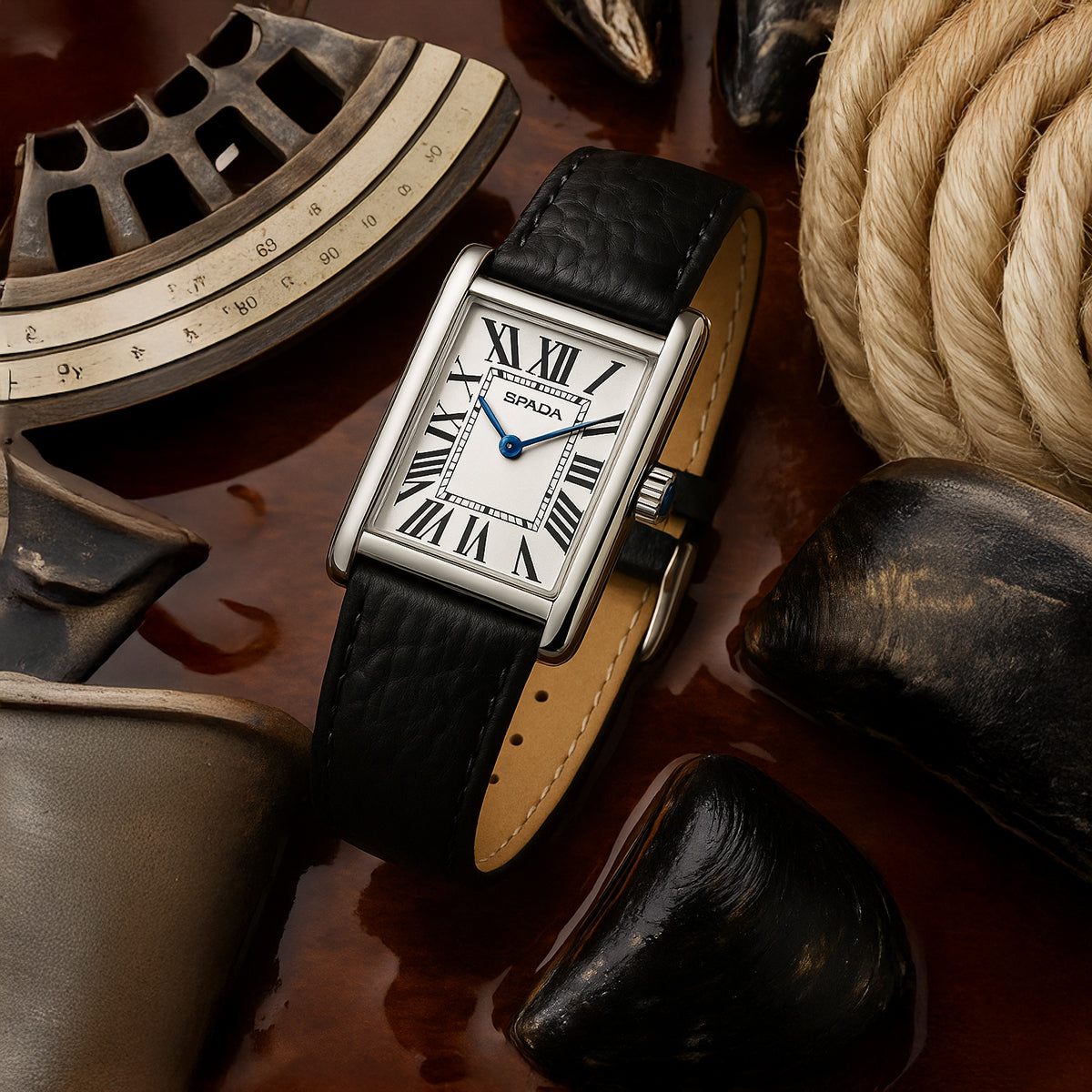 Elegant Men's Quartz Watch - Genuine Leather Band