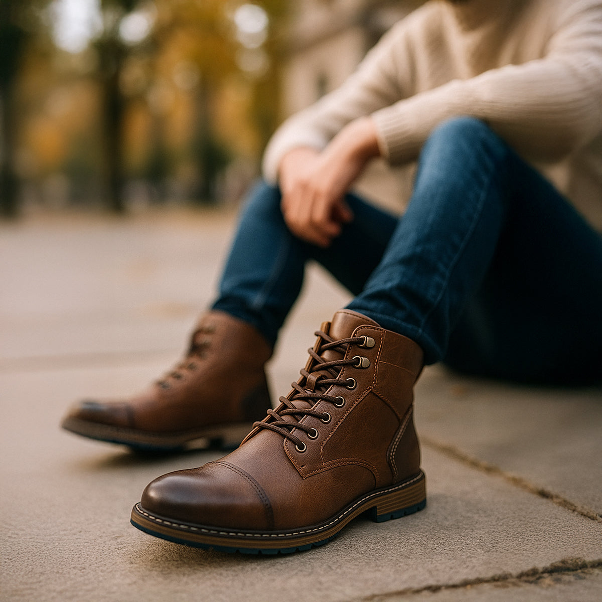 Rugged Leather Military Boots
