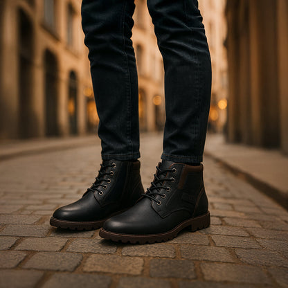 Brown Leather Ankle Boots for Men