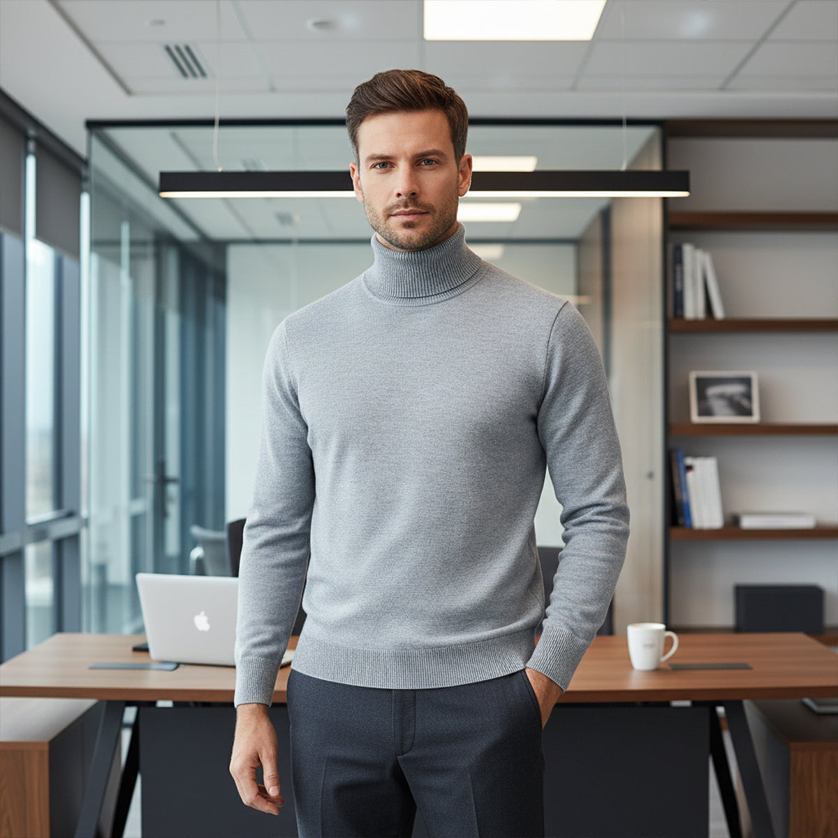 Traditional Men's Crew Neck Knitted Sweater
