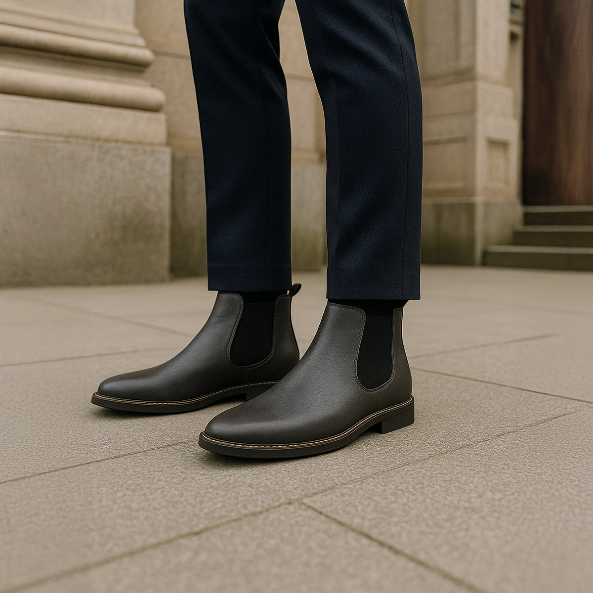 Timeless Men's Genuine Leather Chelsea Boots