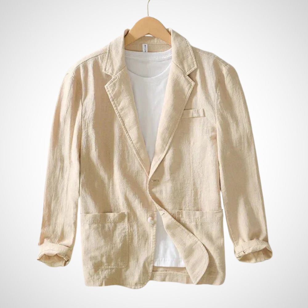 Slim Fit Cotton Linen Blazer for Men