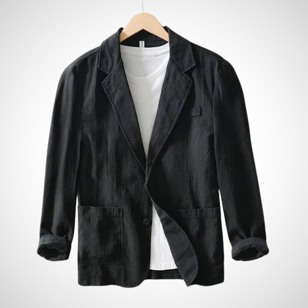 Slim Fit Cotton Linen Blazer for Men - OutfitLondon