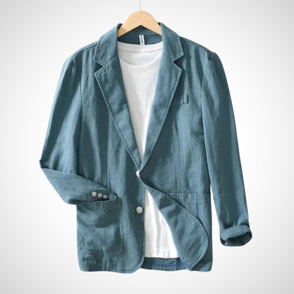 Slim Fit Cotton Linen Blazer for Men
