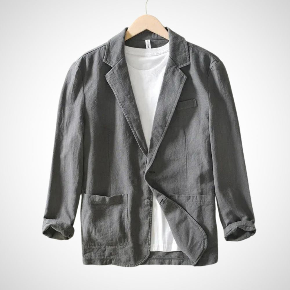 Slim Fit Cotton Linen Blazer for Men