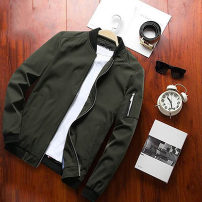 Slim Fit Men's Zip Up Bomber Jacket