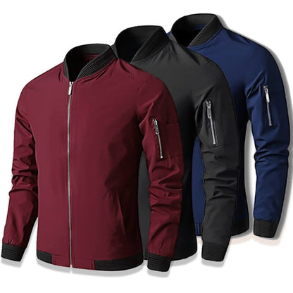 Slim Fit Men's Zip Up Bomber Jacket