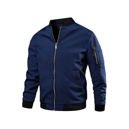 Slim Fit Men's Zip Up Bomber Jacket