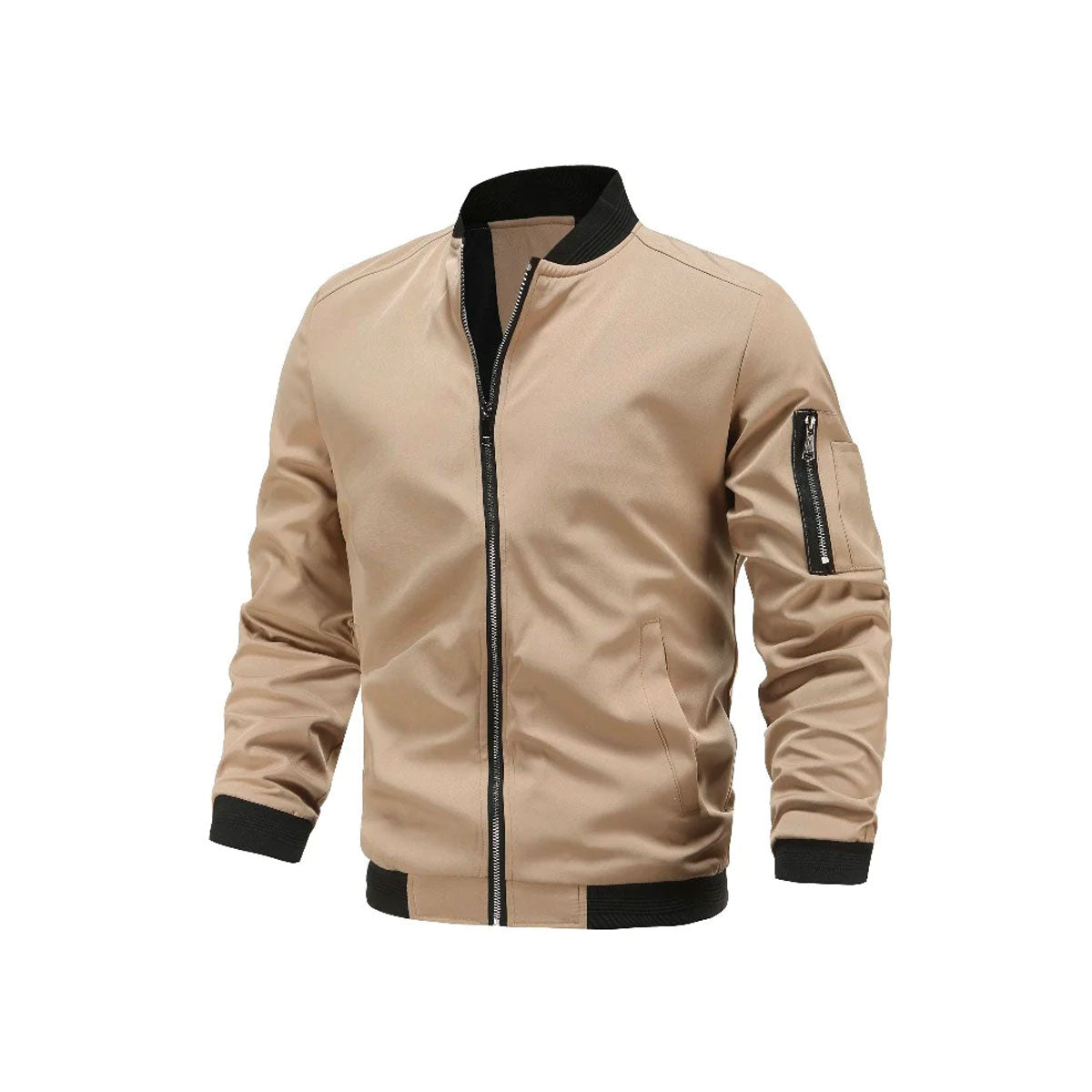 Slim Fit Men's Zip Up Bomber Jacket - OutfitLondon