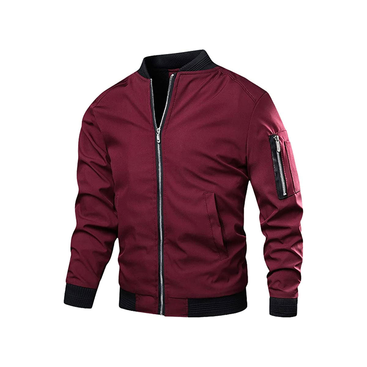 Slim Fit Men's Zip Up Bomber Jacket