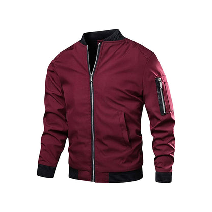 Slim Fit Men's Zip Up Bomber Jacket