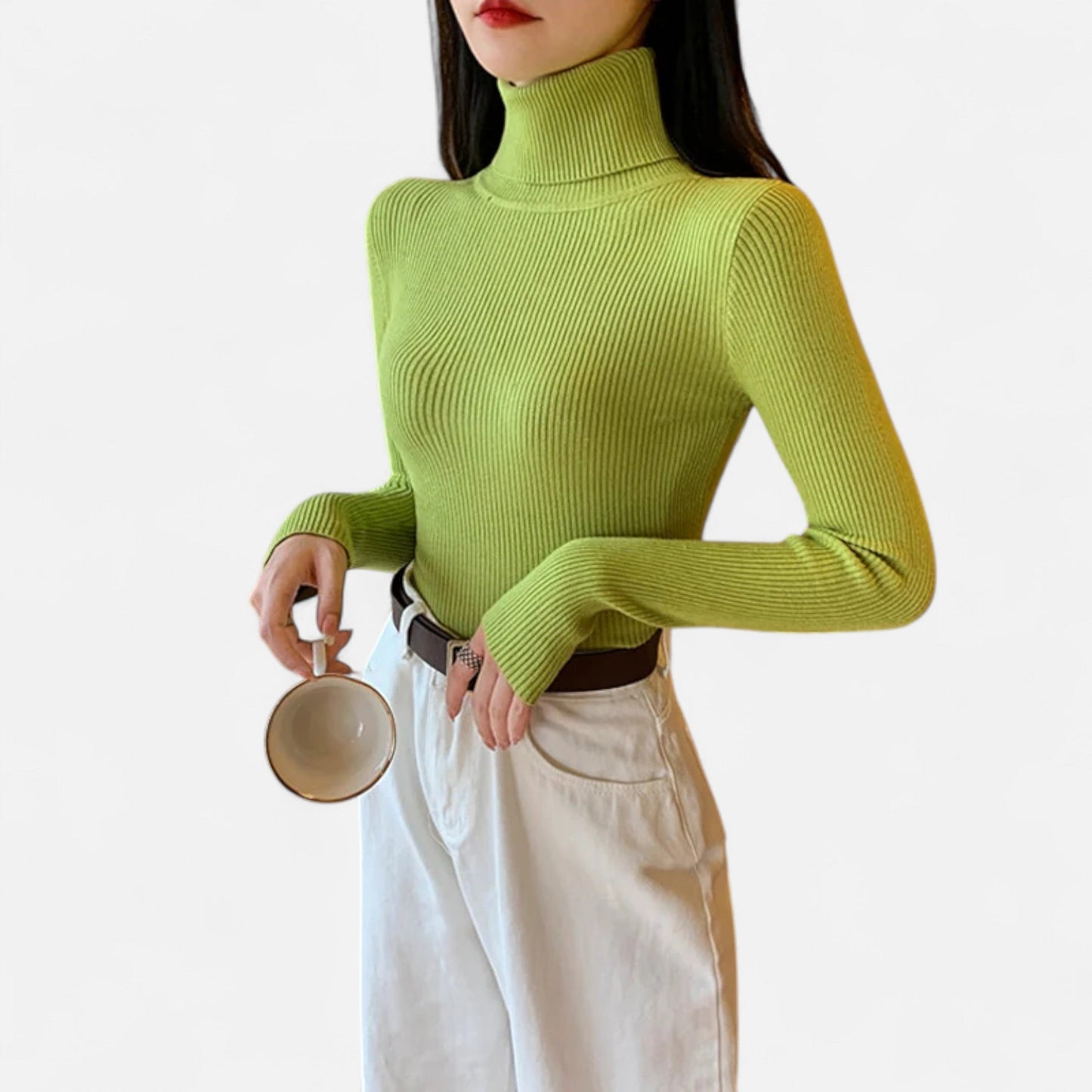 Warm Knitted Women's Turtleneck Jumper