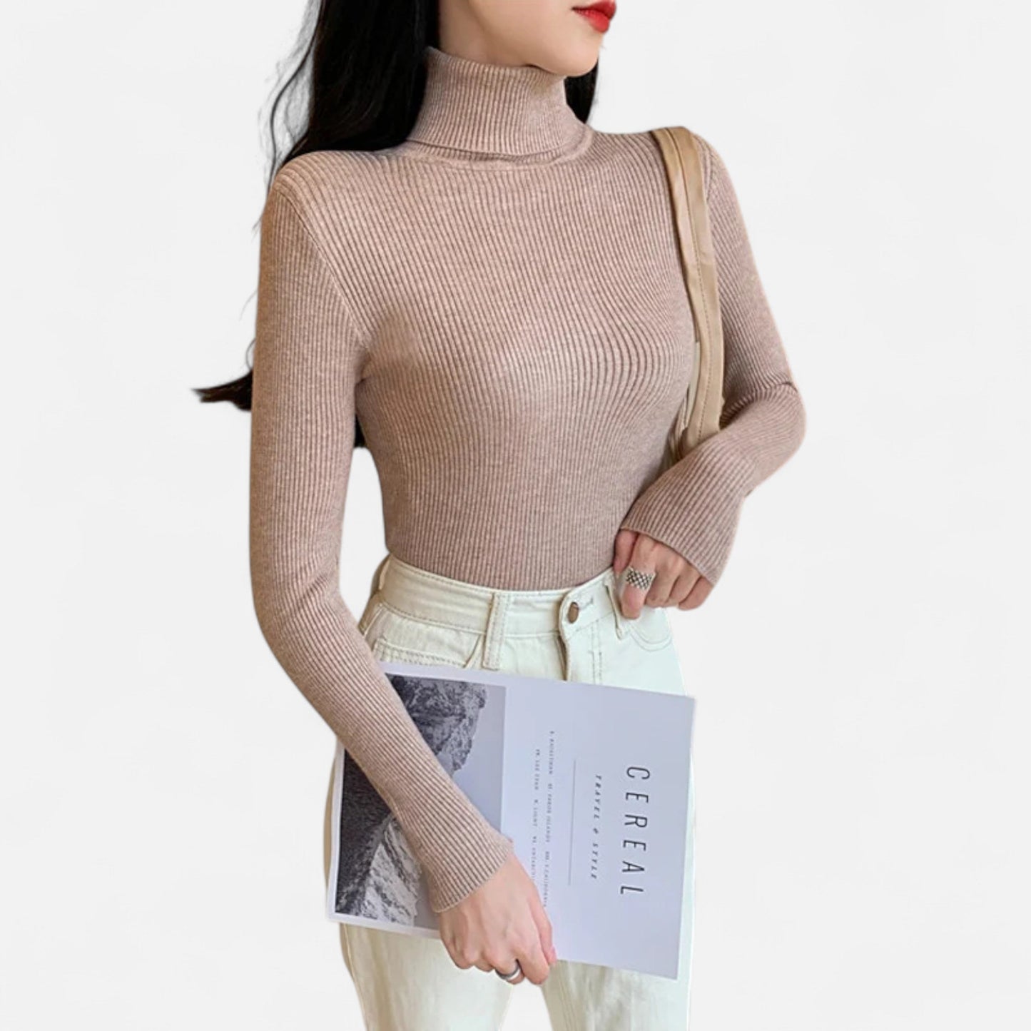 Warm Knitted Women's Turtleneck Jumper
