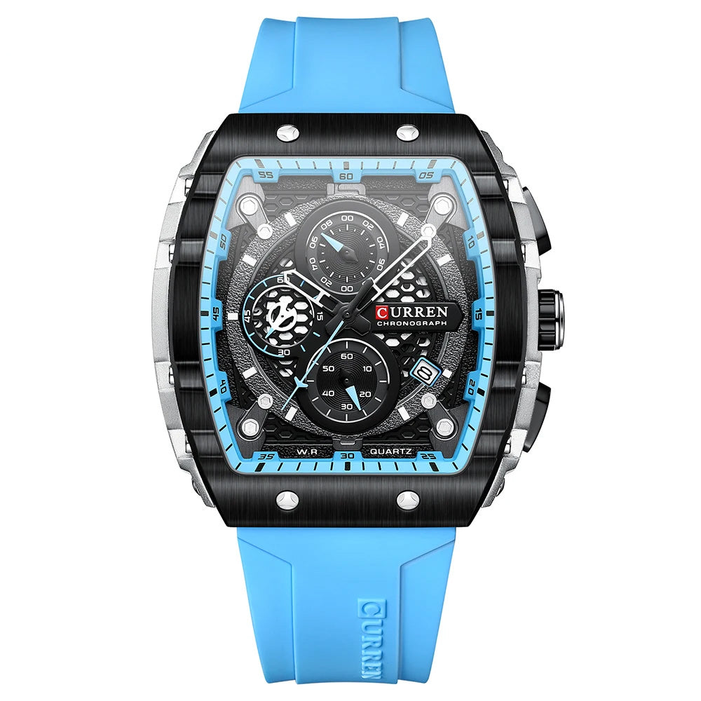 Classic Mens Leather Chrono Watch