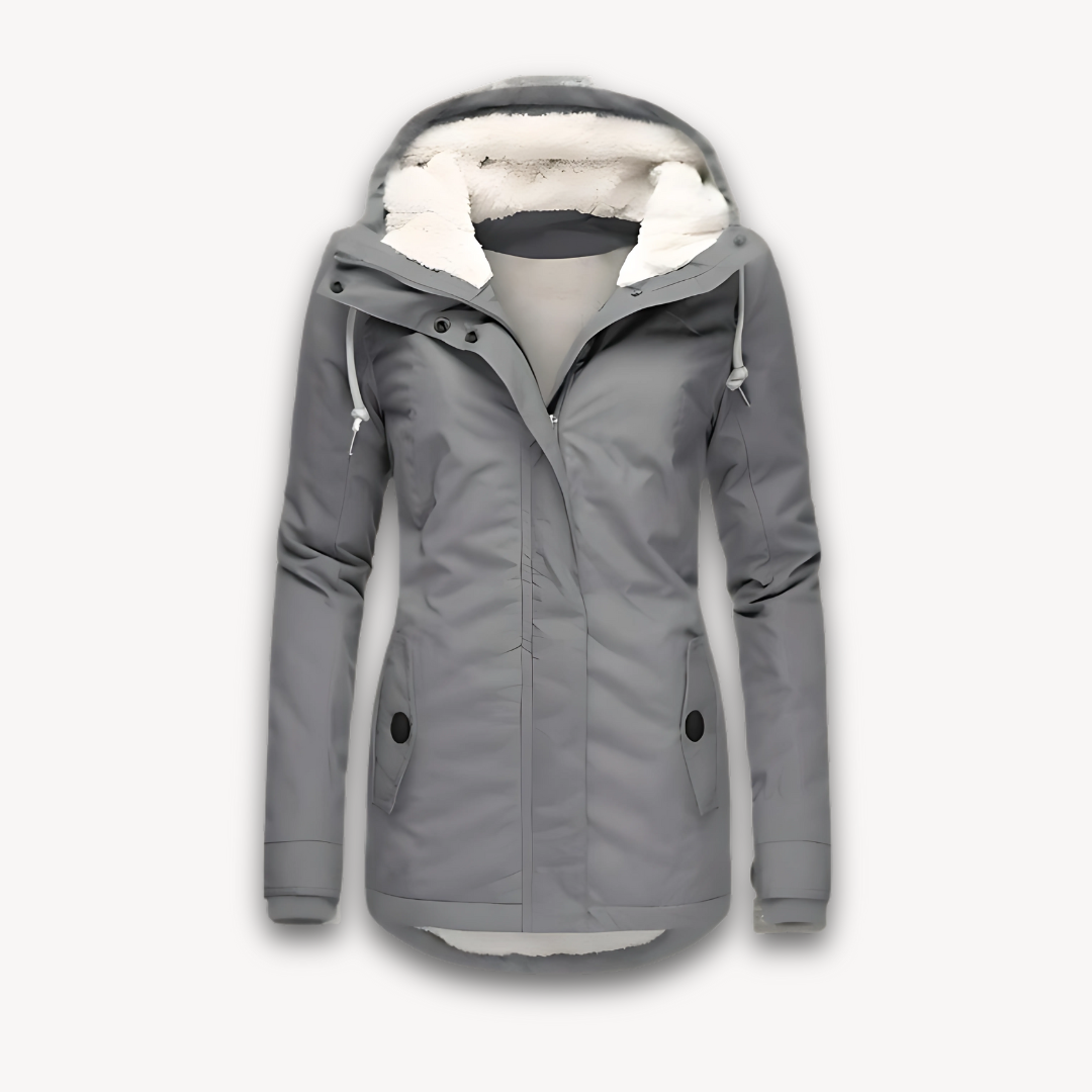 Ladies Insulated Snow Jacket with Faux Fur Inside
