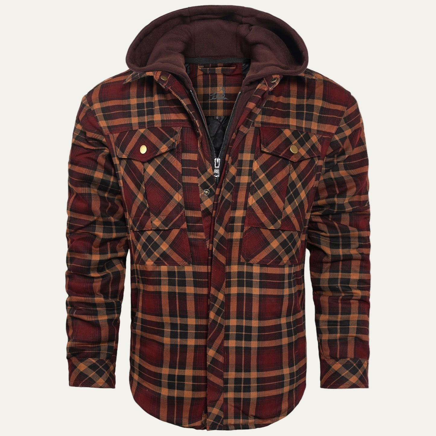 Warm Quilted Plaid Flannel Shirt Jacket