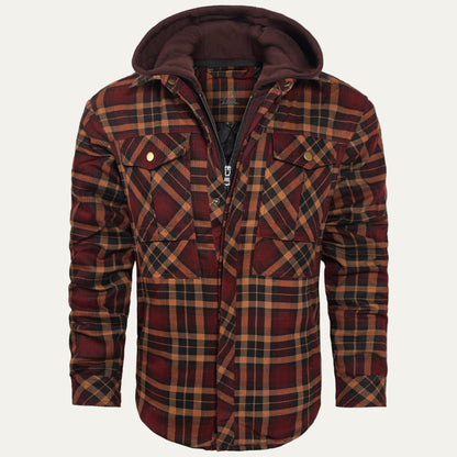Warm Quilted Plaid Flannel Shirt Jacket