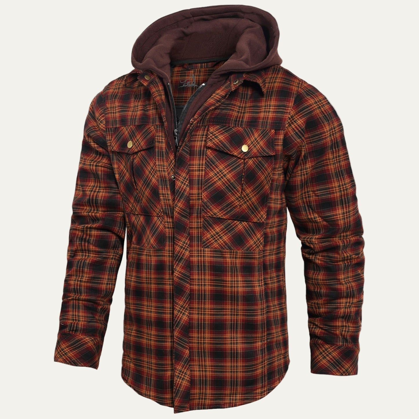 Warm Quilted Plaid Flannel Shirt Jacket