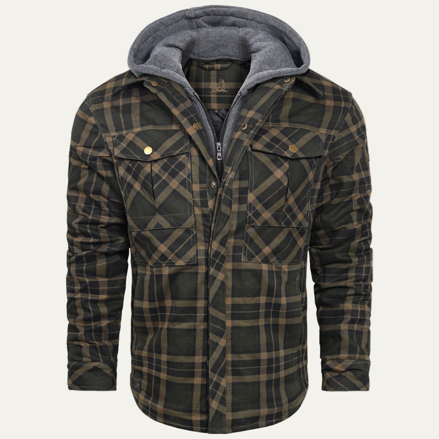 Warm Quilted Plaid Flannel Shirt Jacket