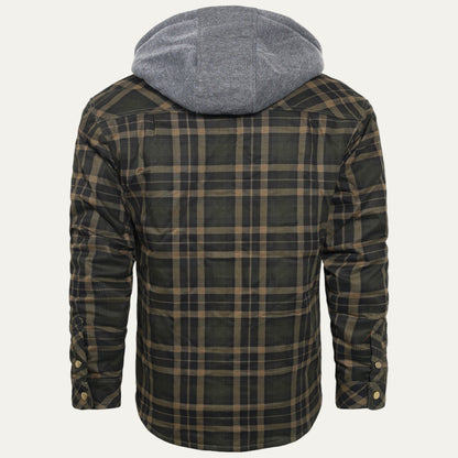 Warm Quilted Plaid Flannel Shirt Jacket