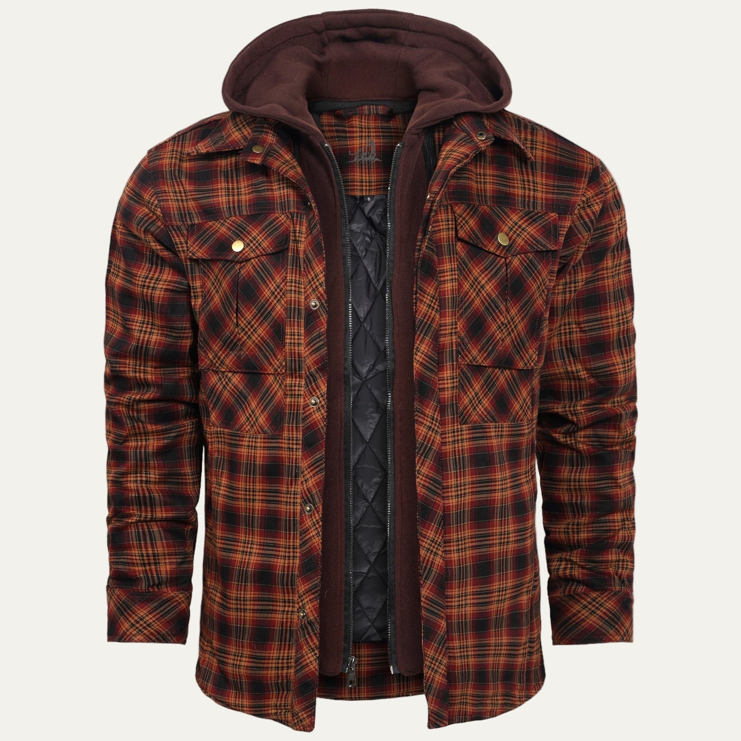 Warm Quilted Plaid Flannel Shirt Jacket - OutfitLondon
