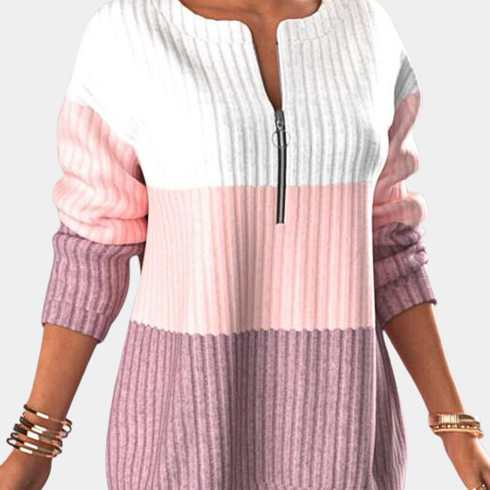 Cozy Women's Zip Up Sweater - OutfitLondon
