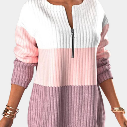Cozy Women's Zip Up Sweater - OutfitLondon