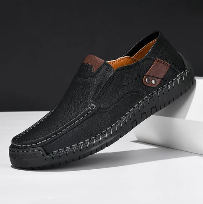 Relaxed Fit Mens Genuine Leather Loafers