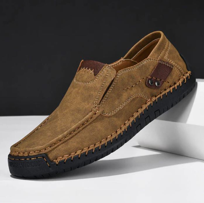 Relaxed Fit Mens Genuine Leather Loafers - OutfitLondon
