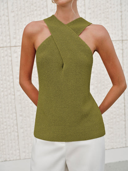 Liv | Cross-Over Collar Festival Outfit Tank Top