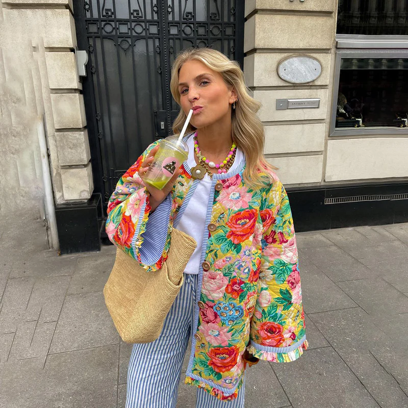 Women's Padded Floral Coat