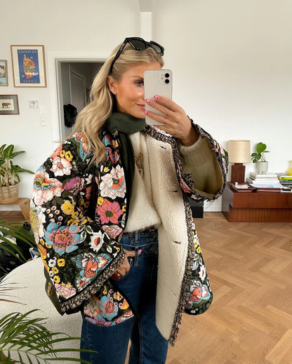 Women's Padded Floral Coat