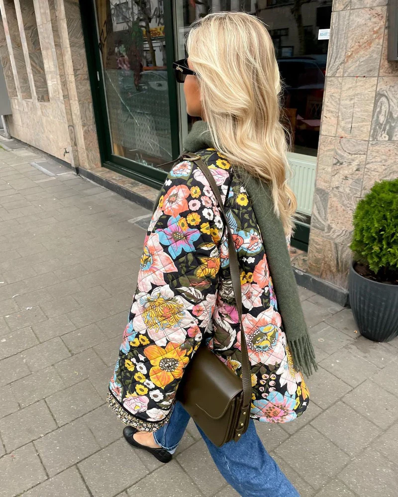 Women's Padded Floral Coat