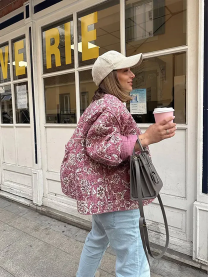 Women's Padded Floral Coat