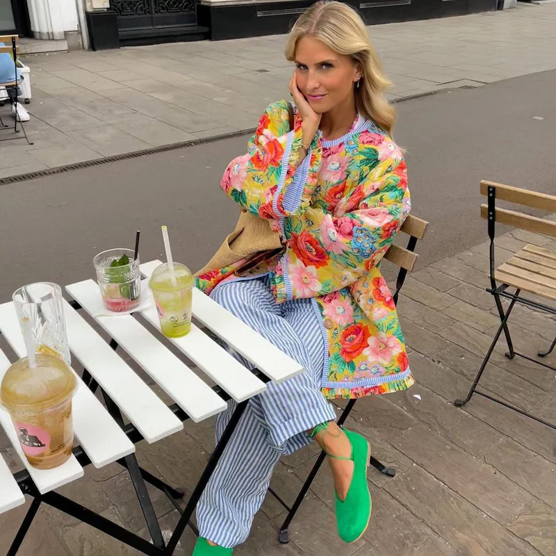 Women's Padded Floral Coat