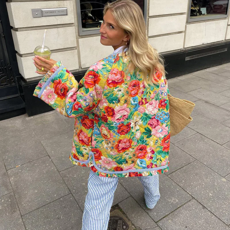 Women's Padded Floral Coat