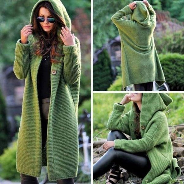 Women's Hooded Sweater Cardigan