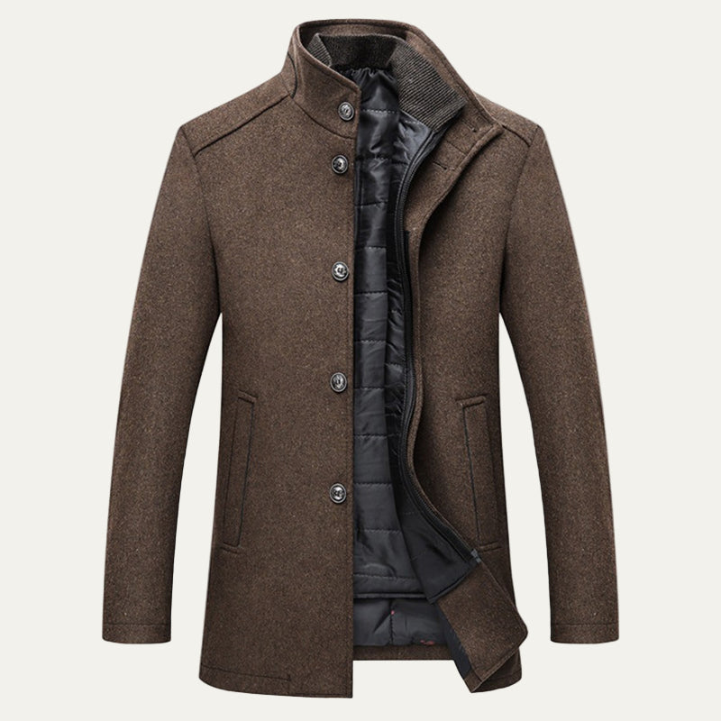 Warm Men's Quilted Overcoat - OutfitLondon