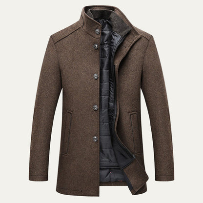 Warm Men's Quilted Overcoat - OutfitLondon