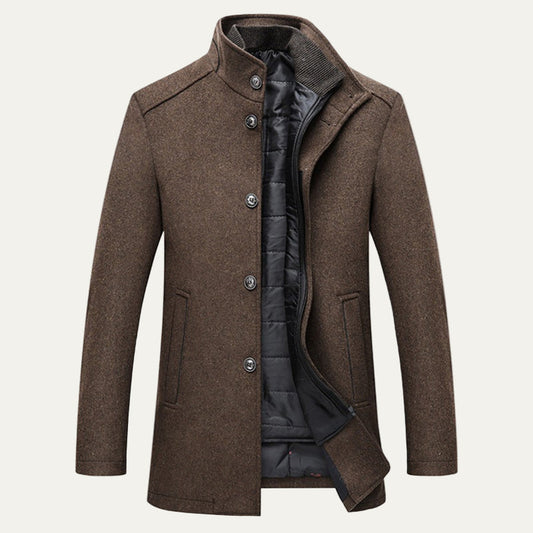 Warm Men's Quilted Overcoat - OutfitLondon
