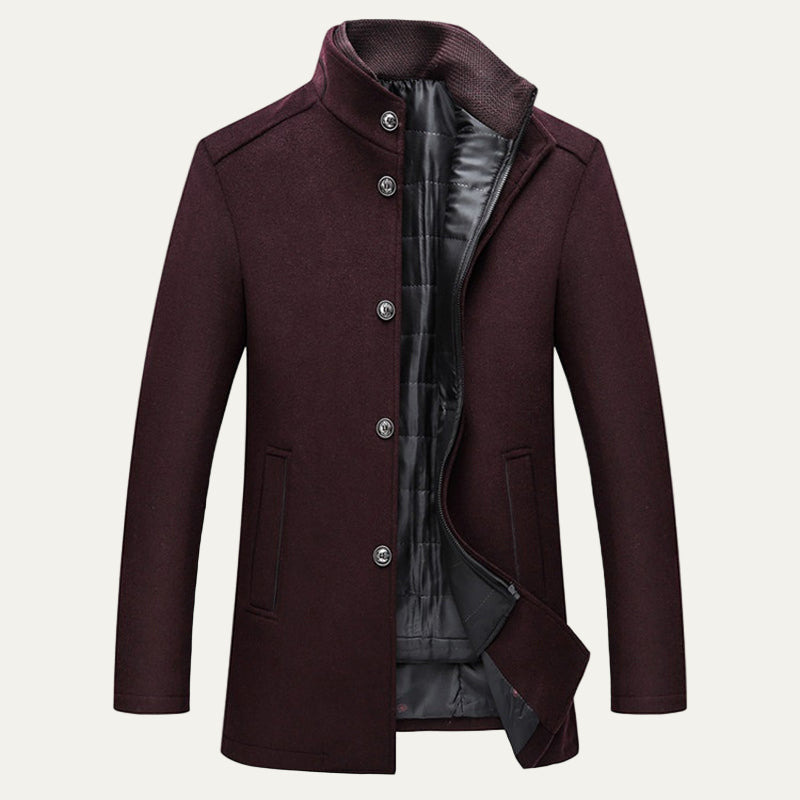 Warm Men's Quilted Overcoat