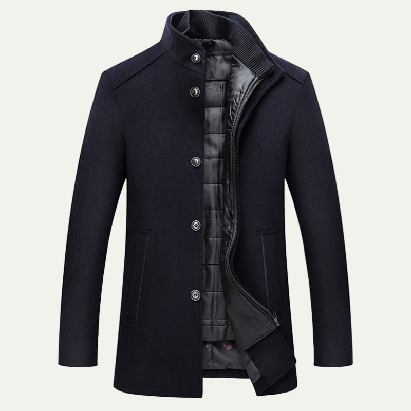 Warm Men's Quilted Overcoat