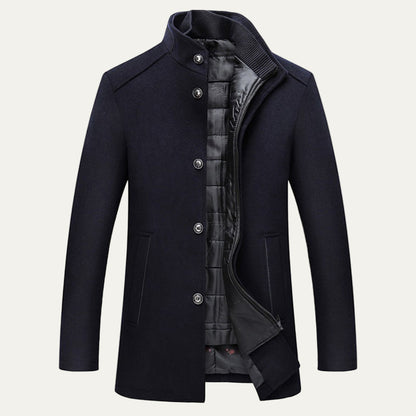 Warm Men's Quilted Overcoat