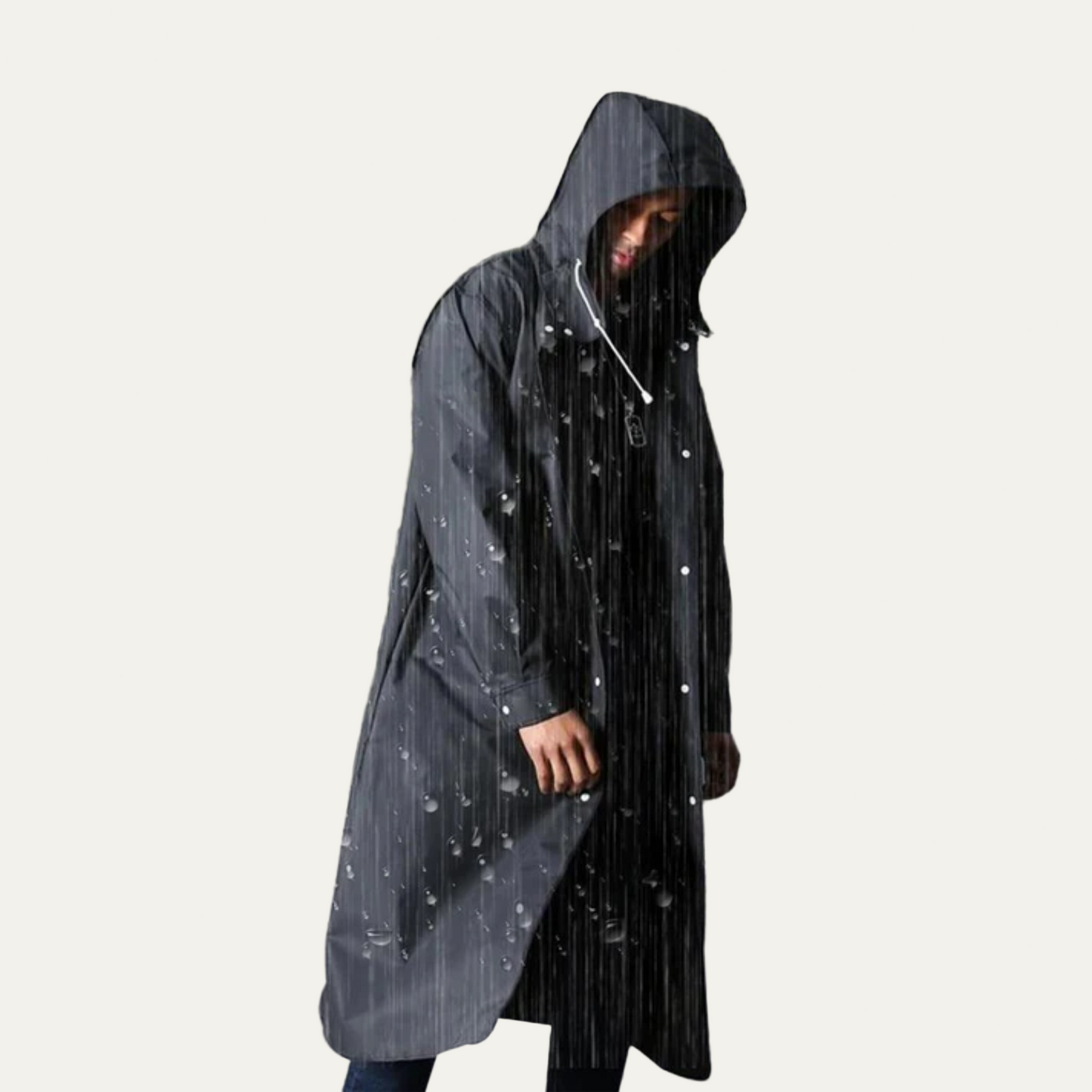 Waterproof Men's Full Zip Hooded Rain Jacket