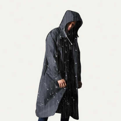 Waterproof Men's Full Zip Hooded Rain Jacket