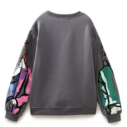 Relaxed Fit Patterned Wool Sweater