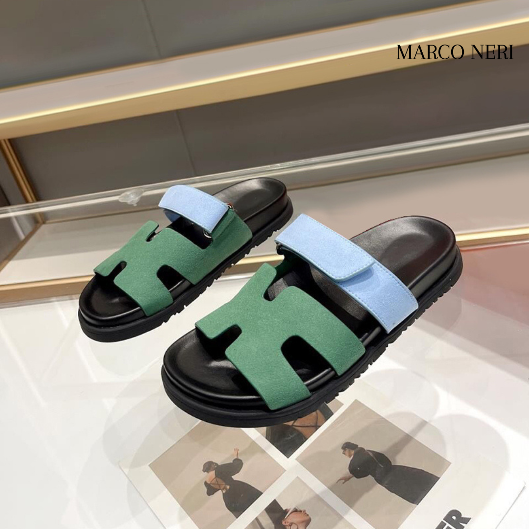 Luxury Leather Slide Sandals - Chic Comfortable Fit