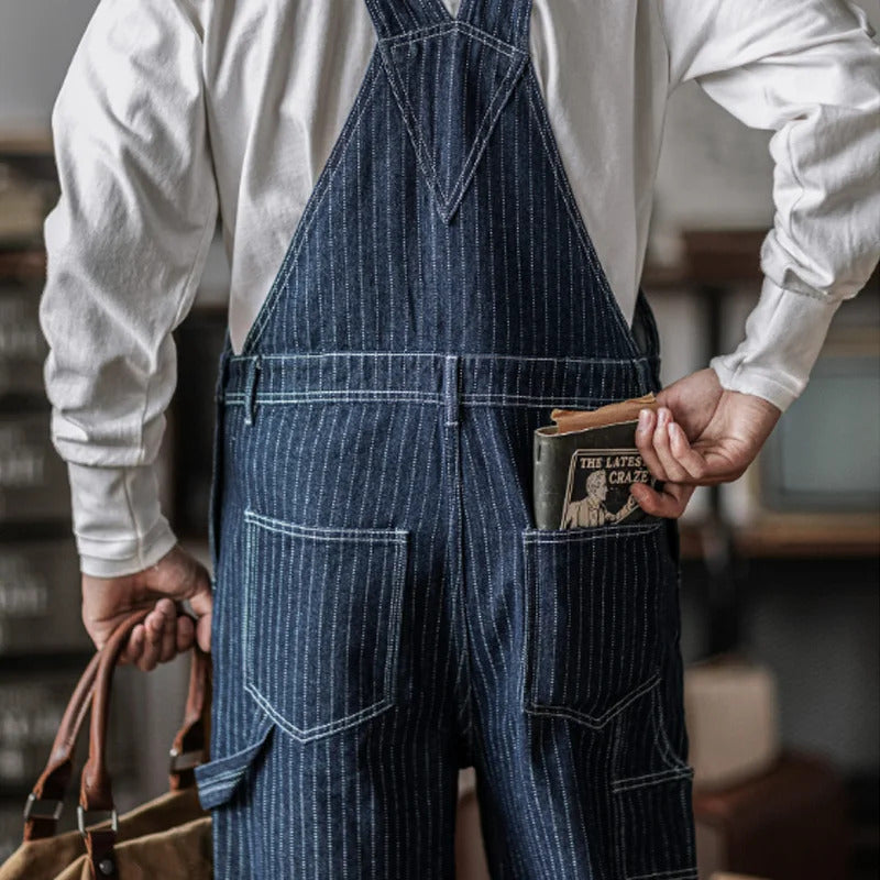 Louis | Slim Fit Indigo Denim Overalls