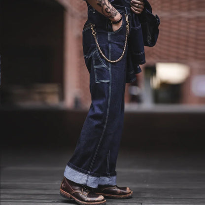 Louis | Slim Fit Indigo Denim Overalls